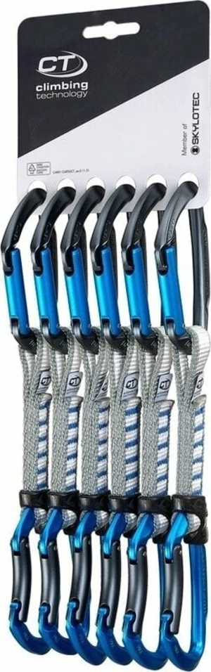 Climbing Technology Lime Set NY Quickdraw Anthracite/Electric Blue Solid Straight/Solid Bent Gate 12.0 Mosquetón de escalada