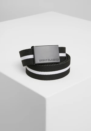 Canvas belts black white stripe/black