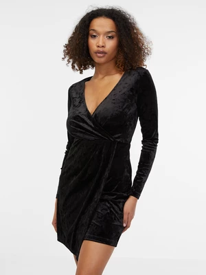Orsay Čierne dámske zamatové šaty - Dámské