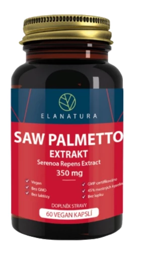 Elanatura Saw Palmetto extrakt 350mg (Serenoa repens), 60 vegan kapslí 60 kapslí