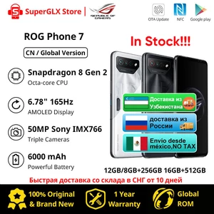Global ROM ASUS ROG Phone 7 5G Mobile Phone Snapdragon 8 Gen 2 6.78'' 165Hz AMOLED Screen ROG 7 Gaming Phone with Airtrigger 7
