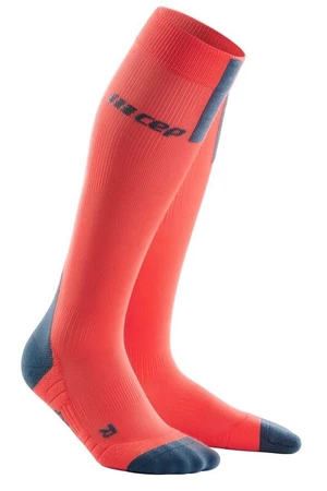 Women's compression knee-high socks CEP 3.0 orange-grey, II