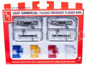 Skill 2 Model Kit Light Commercial Classic Emergency Flasher Bars Set of 10 pieces for 1/25 Scale Model by AMT