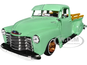 1950 Chevrolet 3100 Pickup Truck Lowrider Light Green with Gold Wheels "Lowriders" Series 1/24 Diecast Model Car by Maisto