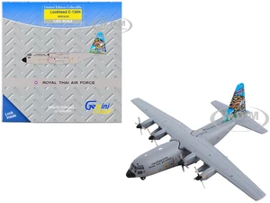 Lockheed C-130H Hercules Transport Aircraft "Royal Thai Air Force (RTAF)-30th Anniversary" Gray "Gemini Macs" Series 1/400 Diecast Model Airplane by