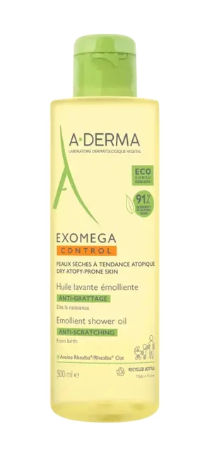 A-DERMA Zvláčňující sprchový olej pro suchou pokožku se sklonem k atopickému ekzému Exomega Control (Emollient Shower Oil) 500 ml