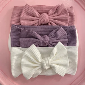 New Colors Knit Baby Headbands Rib Bow Elastic Soft Newborn Headbands for Baby Girl Children Turban Infant Kids Hair Accessories