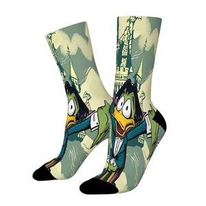 Count Duckula Vampire Lord the Castle Straight Socks Male Mens Women Winter Stockings Polyester Hip Hop