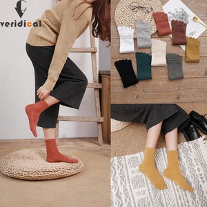 Cotton Five Finger Short Socks For Woman Girl Anti-Bacterial Breathable Colorful Soft Elastic Harajuku Socks With Toes Hot Sell
