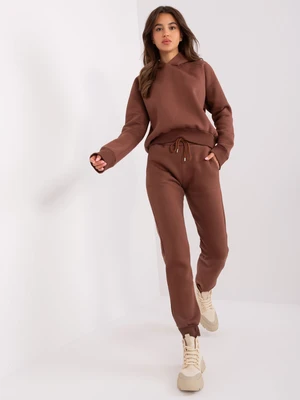 Dark brown basic tracksuit with trousers