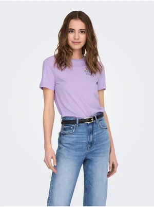 Light purple women's T-shirt ONLY Emma - Women