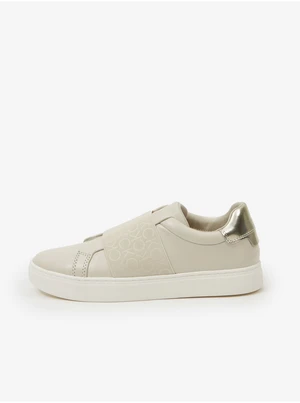 Cream Women's Leather Slip on Sneakers Calvin Klein - Women