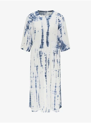 Blue and White Ladies Batik Midi-Dresses Lee - Women