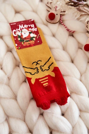 Children's Christmas socks bear Cosas red-yellow