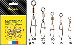 Delphin obratlík s karabinkou Rolling swivel with Crosslock snap BN/1