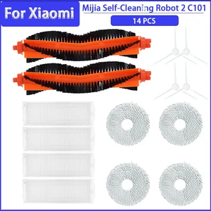 Roller Side Brush Filter HEPA Mop Rag Cloth For Xiaomi Mijia Self-Cleaning Robot 2 C101 Series Replacement Accessories Parts