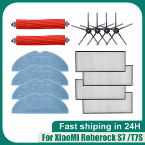 For XiaoMi Roborock S7 S70 S75 S7Max S7MaxV Main Roll Brush Mop Rag Hepa Filter Side Brush Vacuum Cleaner Spare Part Accessories