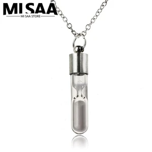 Minimalism Glowing Necklace Hourglass Style Popular Accessories Unique Design Vintage Glass Fluorescent Necklace Made Of Glass