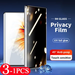 3/2/1Pcs Full coverage smartphone For xiaomi civi 1s 2 Mix 4 UV anti-spy Tempered Glass Screen Protector Privacy Protective Film