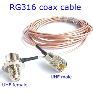 SL16 PL259 UHF Male Long To UHF S0239 Female Right Angle&UHF Male To UHF Female Crimp for RG316 Pigtail Cable Low Loss 50 Ohm