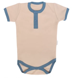 Mamatti Bavlněné body polo kr. rukáv, Dinosaurus- krémové, vel. 80 (9-12m)