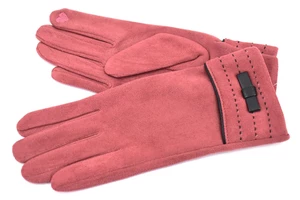 Dámské elegantní zateplené rukavice - tmavě růžová