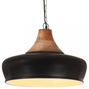 Závesná lampa čierna / mangovníkové drevo Dekorhome 26 cm