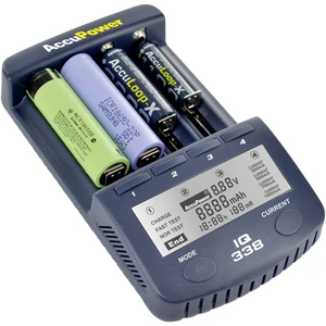 Nabíjačka pre okrúhle články AccuPower IQ338 14500, 17500, 17670, 18500, 18650, 22650, AAA, AA, CR-123A