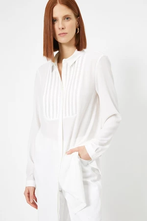 Koton Women's White Button Detailed Tunic