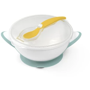 BabyOno Be Active Suction Bowl with Spoon jídelní sada pro děti Green/Yellow 6 m+ 2 ks