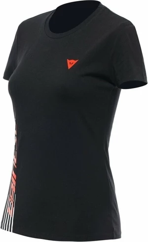 Dainese T-Shirt Logo Lady Negru/Roșu Fluorescent M Tricou