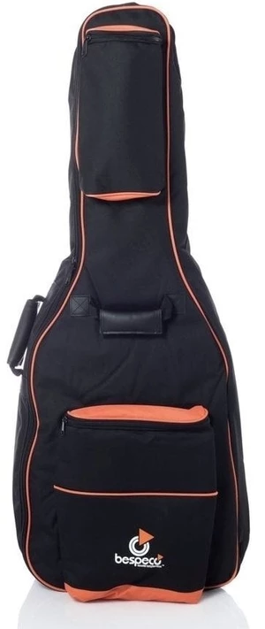 Bespeco BAG410AG Tasche für akustische Gitarre, Gigbag für akustische Gitarre Schwarz-Orange