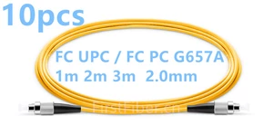 FirstFiber 1m 2m 3m 10pcs/bag FC PC TO FC PC FC UPC to FC UPC G657A Fiber Patch Cable, Jumper, Patch Cord Simplex 2.0mm PVC SM