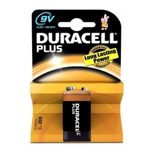 Baterie 9V Duracell PLUS 1ks 6LR61 MN1604 alkalická