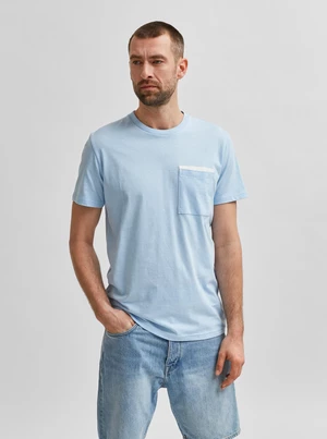 Light blue T-shirt with pocket Selected Homme Robert - Men