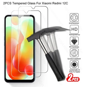 Redmi12C Glass 2PCS 9H Premium Tempered Glass For Redmi 12C 12 C 4G 22120RN86G 6.71" 9H Screen Protector Explosion-Proof HD Film