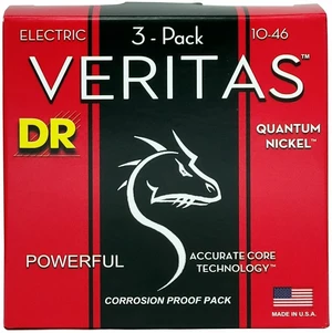 DR Strings VTE-10 Veritas 3-Pack Cuerdas para guitarra eléctrica