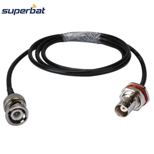 Superbat BNC Male Straight to Female Bulkhead with O-ring Straight Pigtail Cable RG58 30cm