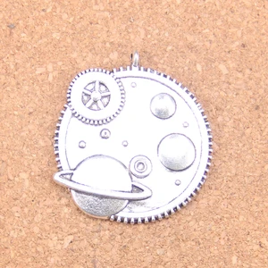 12pcs Charms Solar System Galaxy 37mm Antique Pendants,Vintage Tibetan Silver Jewelry,DIY For Bracelet Necklace