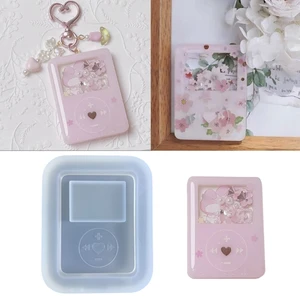 Quicksand Silicone Resin Mold Heart MP3 Epoxy Resin Casting Mold for Jewelry Making,Craft DIY,Pendant,Keychain Ornament