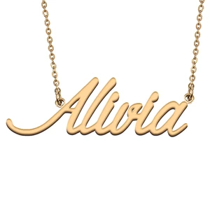 Alivia Custom Name Necklace Customized Pendant Choker Personalized Jewelry Gift for Women Girls Friend Christmas Present