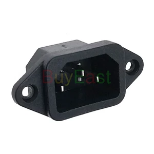 (Pack 5) IEC C14 Male Panel Screw Mount Industrial Inlet Power Plug Socket AC250V 10A