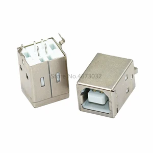 5PCS Square USB Socket USB B Type Female 180 Degree PCB Welding Parent Connector For Printer Data