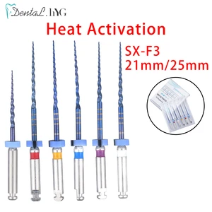 6 pcs/box S1-F3 Dental Endodontics Files Heat Acticated NiTi Engine Use Super Rotary File 21mm/25mm Dental Root Canal File