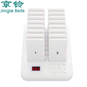 JINGLE BELLS Calling Buzzer Restaurant Cafe 16 Pagers 1 Keyboard Transmitter Wireless Guest Paging System Coaster