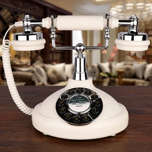 Old Nostalgic Vintage Telephone European Fashion Retro Antique Home Office Wired Rotation and Buttons Fixed Phones Novelty Gifts