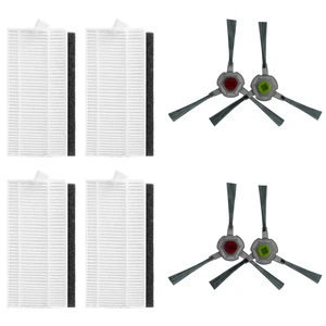 4pcs Filters Side Brushes Replacement Spare Parts For AIRR OBO P20 Robot Vacuum Cleaner Side Brushes Filter Accessories