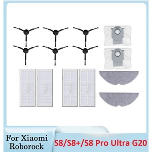Filter Accessories For Xiaomi Roborock S8/S8 Pro Ultra Robot Vacuum Cleaner Filter Side Brush Mop Cloth Dust Bag