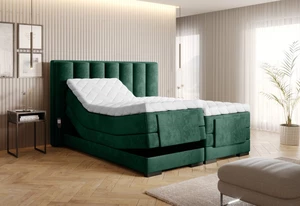 Elektrická polohovací boxspringová postel VERONA 160 Nube 35 - tmavě zelená,Elektrická polohovací boxspringová postel VERONA 160 Nube 35 - tmavě zelen