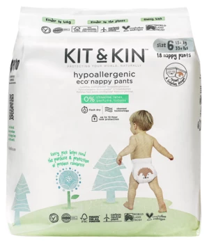 Kit & Kin Ekologické plenkové kalhotky, veľkosť 6 18 ks